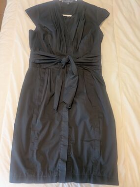 Anne Klein Black Tie-Waist Midi Dress